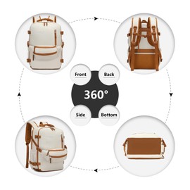 Kono 2-in-1 Travel Backpack with USB Charging Port, Daypack Casual School Bags with Detachable Waist Bag, Travel Laptop Rucksack Weekender Bag for Men Women