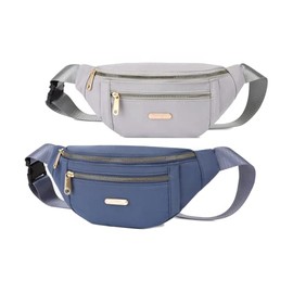 Cangurera Deportiva para Mujer, Riñoneras para Correr Paquete de 2, Bolso bandolera con bolsillo con cremallera,Cinturón impermeable ajustable para co