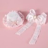 HOWWFALY 2PCS Cat Bow Hat with Lace, Adjustable Bow Collar
