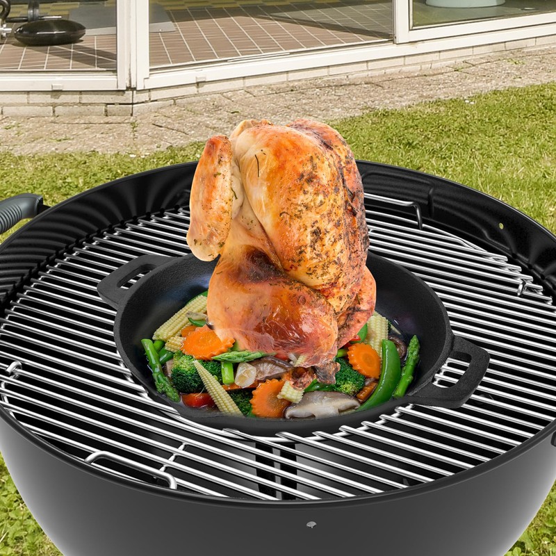 Charkettle Cast Iron Poultry Roaster Insert, Beer Can Chicken Holder