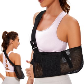 KONSEDIK Mesh breathable Arm Sling Shoulder Immobilizer for Men&Women,Medical Sling with Shoulder Pad for Rotator Cuff Injury,Support Brace for Arm,Wrist, Elbow,Clavicle Fracture Post-Surgery(Small)