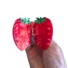 Funny Strawberry Hair Clip,Acetate Hair Clip,Small Claw Clip for Women,Red,