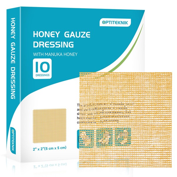 OPTITEKNIK OPTITEKNIK Manuka Honey Gauze Dressing 2"x2" Pack of 10,