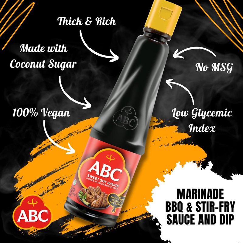 ABC Sweet Soy, Black Dark Marinade, 20.3 Oz, Savory Sauce,