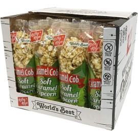 Caramel Cob Soft Caramel Popcorn – 16 Individually Wrapped 2.5 oz Bars – Gluten-Free, Peanut & Tree Nut-Free – Microwaveable for Warm, Gooey Taste – Made in the USA – Classic Sweet Snack