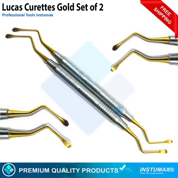 INSTUMAX® DENTAL LUCAS CURETTE/SURGIC - Lucas Set of 2 Gold