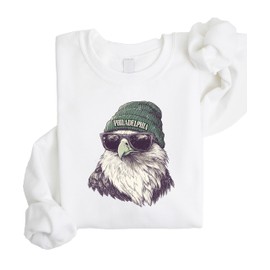 Olive Loves Apple Eagles Football Sports Sweatshirt for Men Women Youth and Toddler Boys and Girls White Sweatshirt Adult Large