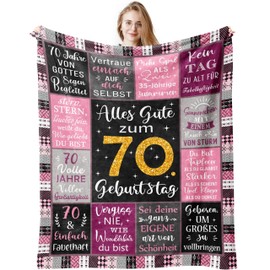 Jinmaple 70. Geburtstag Frau, Geschenk 70 Geburtstag Frau, Geschenkideen zum 70 Geburtstag, Geschenke zum 70 Geburtstag Frau, Geschenke 70 Geburtstag, Geburtstag 70 Frau Decke 150x130CM