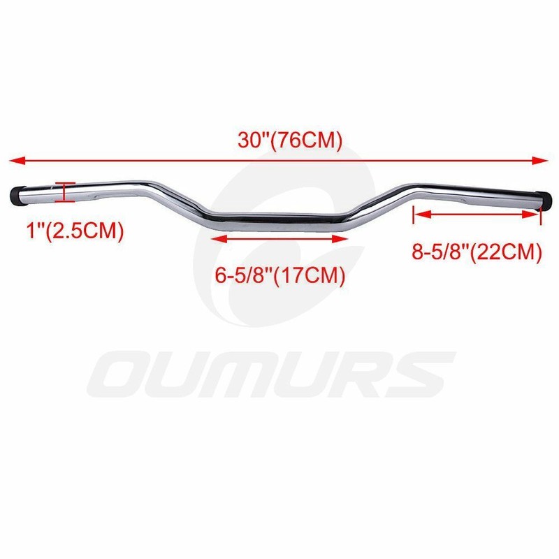 OUMURS 1" Chrome Tracker Handlebars Drag Bar For Harley Sportster