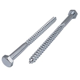 (Pack of 20) DIN 571 Galvanised Steel Hexagon Wood Screws M8 x 140 mm, Hex Bolt, Key Screws, Hex Bolts, Carriage Bolts (20, M8 x 140 mm)