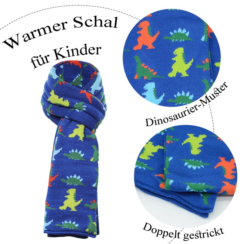 NATUST Hat Scarf Glove Sets for Boys Dinosaur Winter Hat