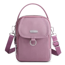 FORRICA Crossbody Bag Women Small Shoulder Bag Ladies Phone Bag Waterproof Girls Mini Handbag Cell Phone Pouch with Headphone Port Pink A