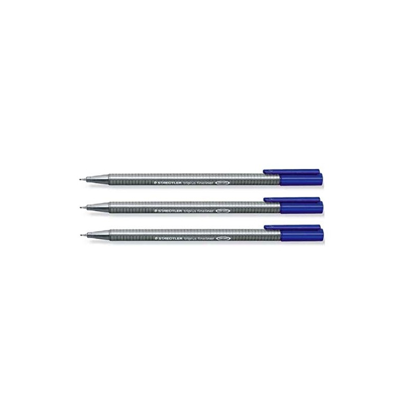 Staedtler Blue 0.3mm Triplus Fineliner Fine Line Pens Superfine Dry