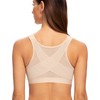 MELENECA Women's Front Fastening Wirefree Post Surgery Plus Size Back