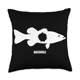 Angler, Fischer, Angel Fish Fish Outifts And Gifts Angel, Angler, Fisherman Outfit Bass Fishing Throw Pillow, 18x18, Multicolor