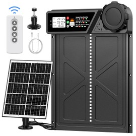Large Size Automatic Chicken Coop Door Solar - Powered Auto Chicken Door Opener, Timer Modes for Safe and Convenient Chicken Keeping with Intelligent Obstacle Sensors, Remote Control, 14.2"H x 10.83"L
