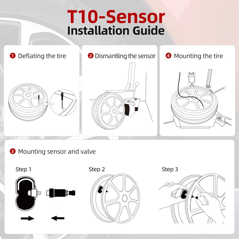 Foxwell T10 Programable Universal TPMS Sensor 433/315Mhz.