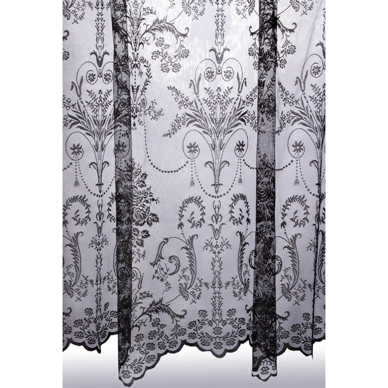 John Aird Victoria Lace Curtain Finished In Black ~ Width