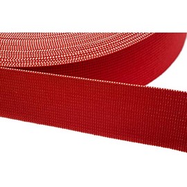 Jajasio Elastic Band for Sewing 20 mm Wide in 20 Colours 06 - Red 25 Metres