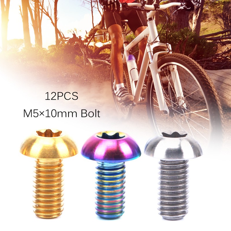 RISK 12PCS M5×10mm Disc Disk Brake Rotor Bolts T25 Torx