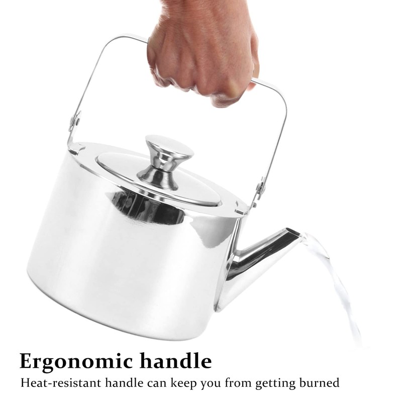 Camping Tea Kettle, Stainless Steel Tea Kettle with Strainer for