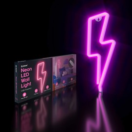 Atomi Smart Neon LED Light I Decorative Wall Art for Bedrooms, Bars & DIY Designs I USB Powered, 10 ft Cord - Bolt- Pink