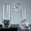 WIEJDEOOL Champagne Flutes Set of 4, Gold Rimmed Champagne Glasses