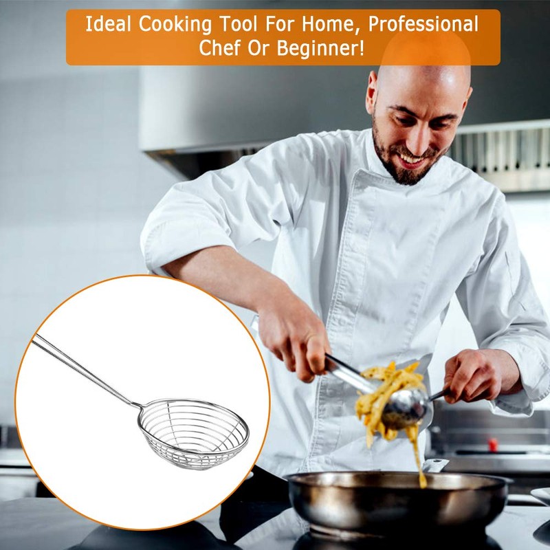 8 Pieces Stainless Steel Spider Strainer Spoon Small Wire Skimmer