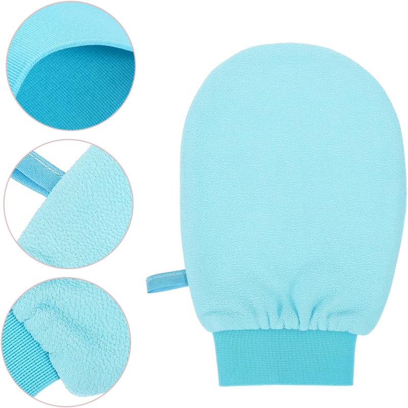 Guantes Exfoliantes IWOWHERO Mediano Azul – Exfoliación Corporal para Ducha