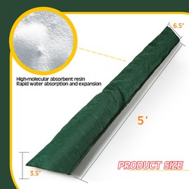10 Pcs Water Barrier 5 ft x 6.5 Inch Flood Barriers for Home Reusable Absorbent Flooding Prevention Barriers Sandless Sandbags for Home Door Garage Basement