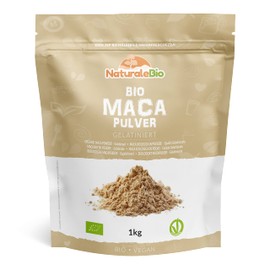 Maca Powder - 1 kg Organic Maca Powder - Natural and Pure Organic Product - Made in Peru from Maca Root - Gelatinised - NaturaleBio.