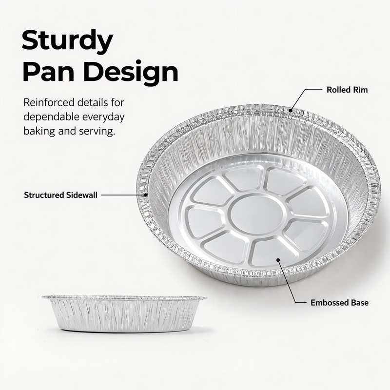 30-Pack 7" Round Aluminum Foil Pans with Clear Lids