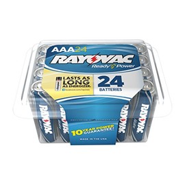Rayovac Alkaline AAA Batteries, 824-24PPTF, 24-Pack with Recloseable Lid