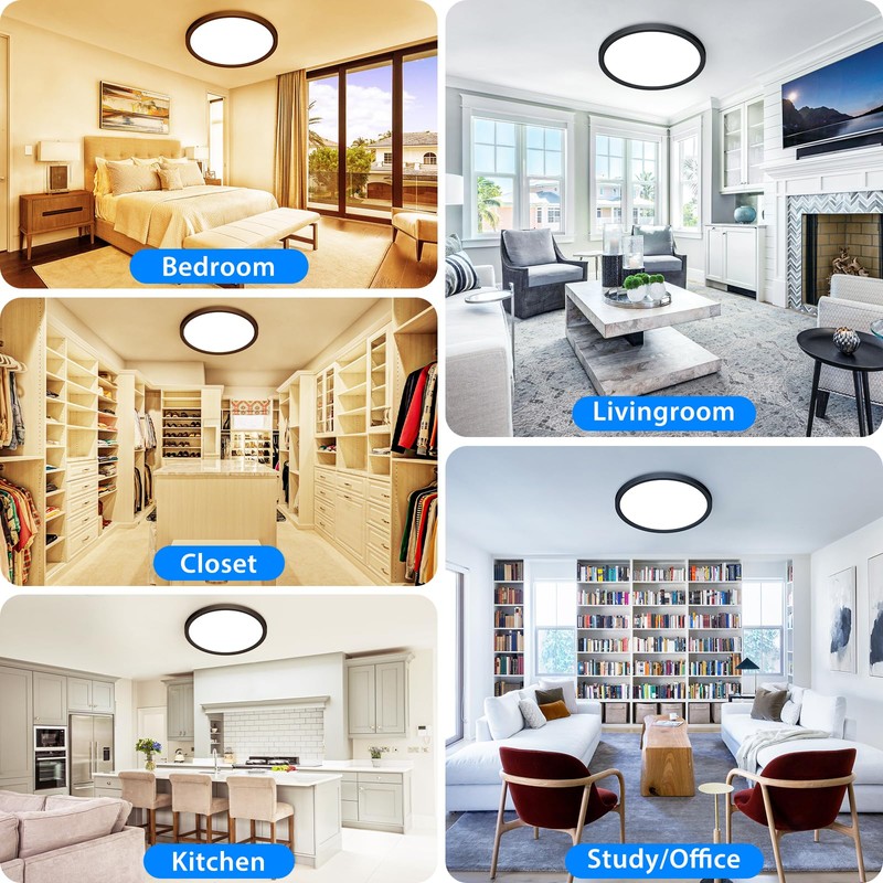 Peasur 11.4×0.66Inch LED Ceiling Light Flush Mount Fixtures - 24W