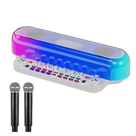 Arvitek Bluetooth Karaoke Machine with 2 Wireless Microphones, Portable Live Sound Card with Speaker