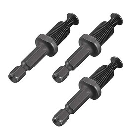 sourcing map 3/8"-24UNF Drill Chuck Adapter, Keyless Drill Chuck Adapter Hex Shank for Impact Driver