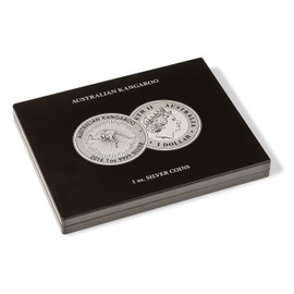 Presentation case for 20 Australian Kangaroo silver coins (1 oz.) in capsules