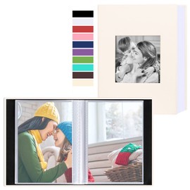 Benjia Small Photo Album 6x4 2 Packs, Each Pack Holds 100 Pockets, Slip In Mini Leather Top Loading Photo Albums Holds Portrait Only 10x15cm Picture Blue
