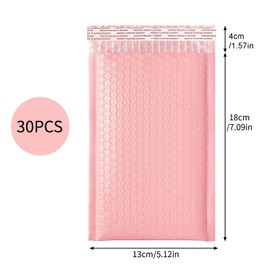 Chovbe 30 Pcs Padded Envelopes, Pink Bubble Mailers 13x18cm Outer Size, Self-Seal Poly for Packaging, Gifts, Shipping & Mailing