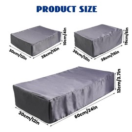 Silk Satin Pillowcase for Cube Pillow (ONLY Pillowcase), Satin Pillowcases Microfiber Pillow Casespillow Cube Pillowcase with Hidden Zip (Gray, 24x12x5 in)