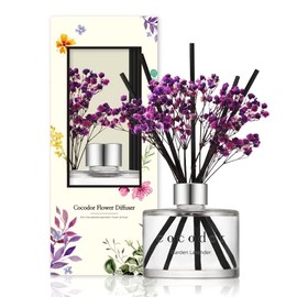 COCODOR Preserved Real Flower Reed Diffuser / Garden Lavender / 6.7oz(200ml) / 1 Pack / Reed Diffuser Set, Oil Diffuser & Reed Diffuser Sticks, Home Decor & Office Decor, Fragrance and Gifts