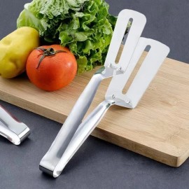Kitchen Stainless Steel 3in1 Kitchen Tong 2024 Upgraded Spatula Versatile Cooking Tong,