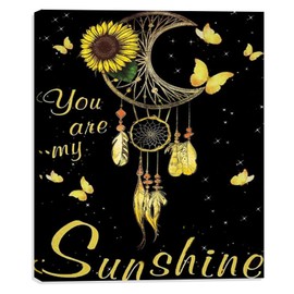 DOTZSO Painting Kits for Adults DIY 5D Round Full Drill Diamond Art Kits,Very Suitable for Home Leisure and Wall Decoration 12x16inch （Sunflower Butterfly）