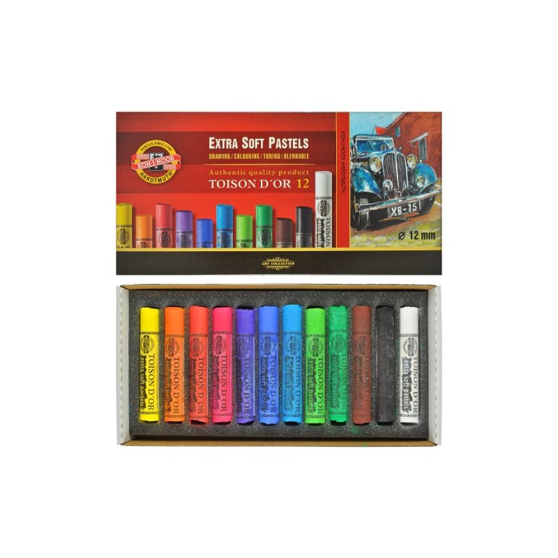 Koh-i-noor Toison D'or - 12 Round Extra Soft Pastels. 8552