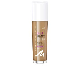 Manhattan 3-in-1 Easy Match Make-Up, Liquid Foundation for Dark Skin with SPF 20, Colour Mocha 41, 1 x 30 ml