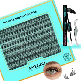 Eyelash Extension Set, 200 Pieces, Eyelash Clusters, 30D Curl, 9-16 mm Mix Eyelash Extension Set with Waterproof Eyelash Glue and Remover, Individual Eyelashes with Eyelash Tweezers for Beginners at