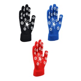 3 Pairs x Kids Thermal Winter Gloves Football design Thermal Gloves for Childrens Girls Boys Size Approx. 3 to 6 Years