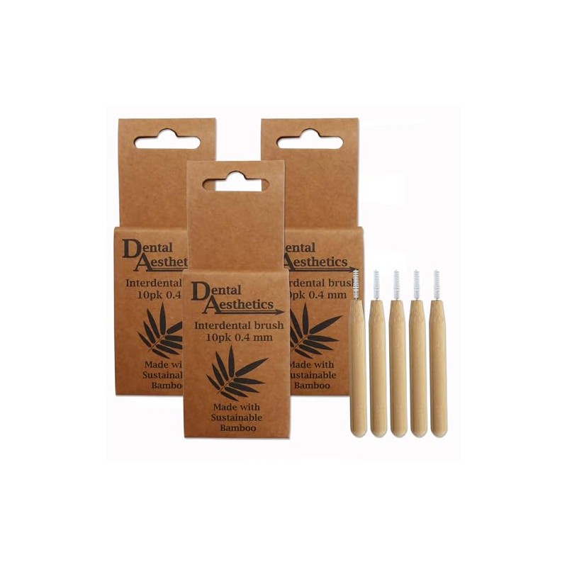Bamboo Interdental Brushes 3 Packs ~ 10 Brushes Per Pack