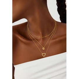 Reuscol 14K Gold Plated Initial Necklaces for Women Letter Q Necklace Gold Layered Necklace Gold Initial Necklace Stack for Women