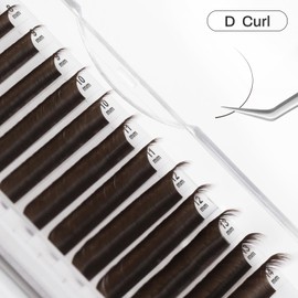 NATUHANA Colored Volume Eyelash Extensions 0.07mm D Curl 8-14mm Mixed & Single Length Tray Soft Individual Lashes, Professional Supplies for Lash Techs(Black+Brown,0.07 D,8-14 MIX)